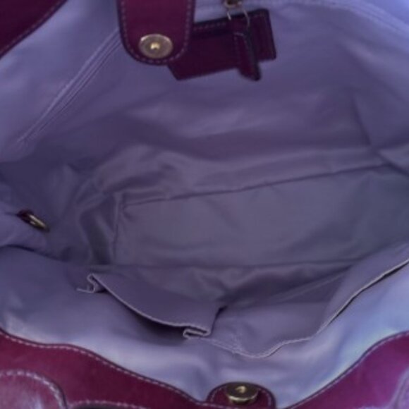 RARE** 2009 Coach Clover Satchel, Dark Red Pearlized Leather - Picture 6 of 10